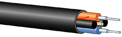 BC04791-10 Lightera Duplex Fiber Cable, Step-Index, Riser rated, Polyethylene Jacket