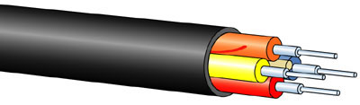 BC04791-12 OFS Quad Fiber Cable, Step-Index, Riser rated, Polyethylene Jacket 